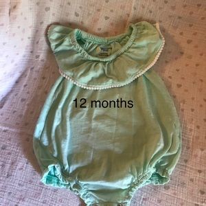 Mint green onesie with neck detail